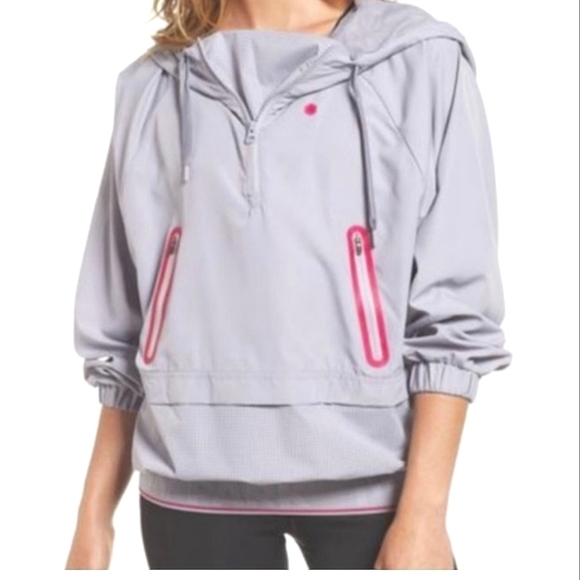 IVY PARK Tops - Ivy Park Perforated Hooded Pull Over with Banded Hem in Purple & Pink Sz Medium